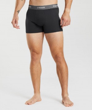 Boxer Gymshark Sports Tech Boxers 2pk ανδρικα μαυρα | GR_AZ8907