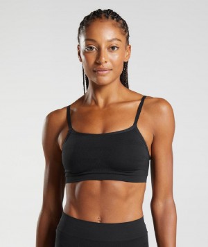 Bralette Gymshark Seamless Jacquard γυναικεια μαυρα | GR_YJ2035