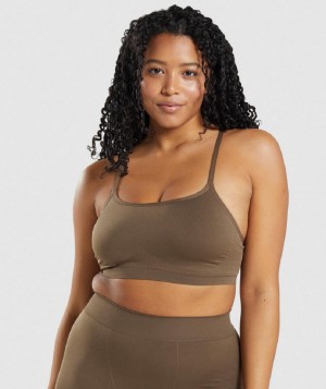 Bralette Gymshark Seamless Scoop Neck γυναικεια καφε | GR_YJ8854