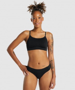 Bralette Gymshark Seamless Scoop Neck γυναικεια μαυρα | GR_XC3029