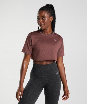 Corp Tops Gymshark Adapt Animal Seamless γυναικεια ροζ καφε | GR_TA9847