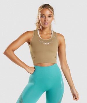 Corp Tops Gymshark Energy Seamless γυναικεια καφε | GR_QX6756