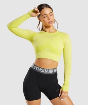 Corp Tops Gymshark Flex Sports Long Sleeve γυναικεια κίτρινα | GR_BH1921