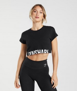 Corp Tops Gymshark Fraction γυναικεια μαυρα | GR_ED8507