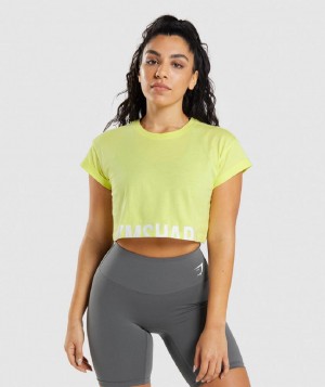 Corp Tops Gymshark Fraction γυναικεια πρασινο | GR_IM4699