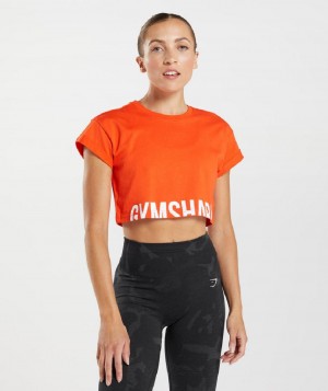 Corp Tops Gymshark Fraction γυναικεια κοκκινα | GR_VV9943