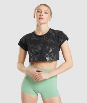 Corp Tops Gymshark Kk Fit Raw γυναικεια μαυρα καμουφλάζ | GR_EG6670