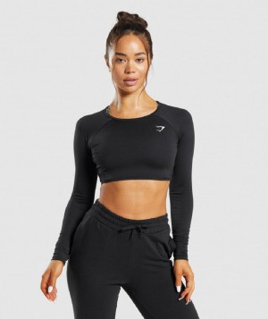Corp Tops Gymshark Training Long Sleeve γυναικεια μαυρα | GR_KO1858
