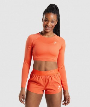 Corp Tops Gymshark Training Long Sleeve γυναικεια πορτοκαλι | GR_TG7489