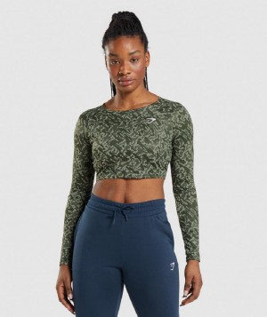 Corp Tops Gymshark Training Long Sleeve γυναικεια πρασινο | GR_QX4834