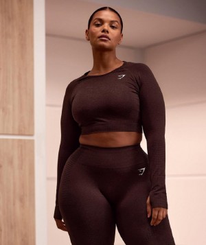 Corp Tops Gymshark Vital Seamless 2.0 γυναικεια ροζ καφε | GR_QX2044