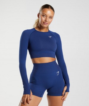 Corp Tops Gymshark Vital Seamless 2.0 γυναικεια μπλε | GR_MI2305