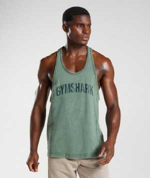 Stringers Gymshark Power Washed ανδρικα πρασινο | GR_CR6223