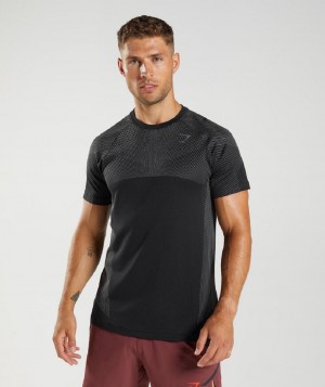 T Shirts Gymshark Apex Seamless ανδρικα μαυρα γκρι | GR_QX9670