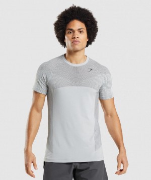 T Shirts Gymshark Apex Seamless ανδρικα ανοιχτο γκρι μαυρα γκρι | GR_S8899