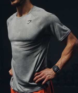 T Shirts Gymshark Apex ανδρικα γκρι ανοιχτο γκρι | GR_SU9205