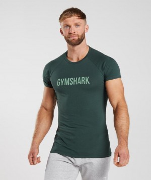 T Shirts Gymshark Apollo ανδρικα οψιάνος πρασινο | GR_KO1746