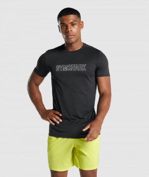 T Shirts Gymshark Arrival Graphic ανδρικα μαυρα | GR_R3916