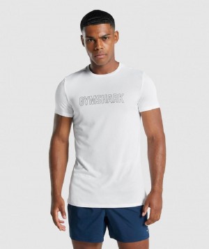 T Shirts Gymshark Arrival Graphic ανδρικα ασπρα | GR_ZI2715