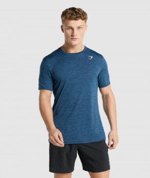 T Shirts Gymshark Arrival Marl ανδρικα σκουρο μπλε | GR_BO9309