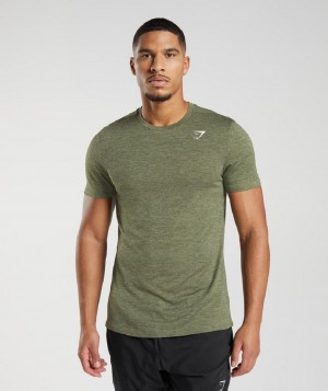 T Shirts Gymshark Arrival Marl ανδρικα Ελιά Ελιά | GR_V2787