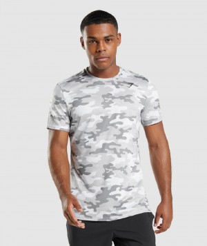 T Shirts Gymshark Arrival ανδρικα ανοιχτο γκρι καμουφλάζ | GR_K9508