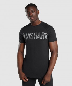 T Shirts Gymshark Bold ανδρικα μαυρα καμουφλάζ | GR_YJ2560