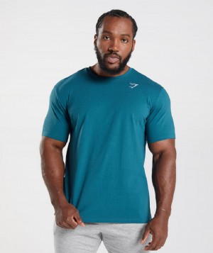 T Shirts Gymshark Crest ανδρικα μπλε | GR_EP7790