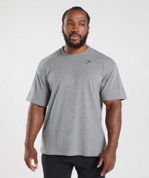 T Shirts Gymshark Essential Oversized ανδρικα γκρι | GR_ZI1194