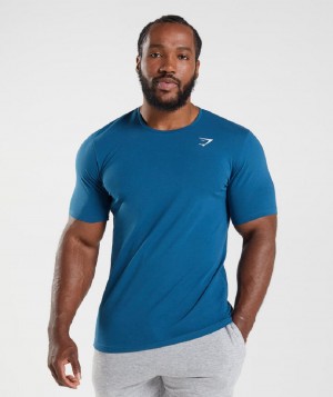 T Shirts Gymshark Essential ανδρικα μπλε | GR_EC4292