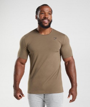 T Shirts Gymshark Essential ανδρικα καφε | GR_R7477