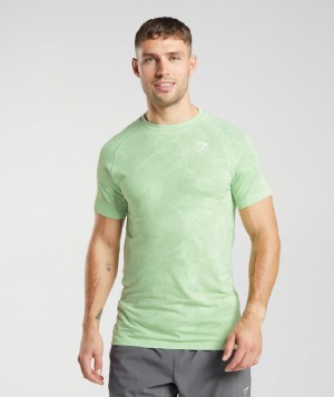 T Shirts Gymshark Geo Seamless ανδρικα πρασινο πρασινο | GR_MI8398