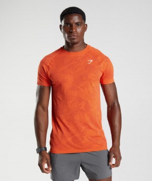 T Shirts Gymshark Geo Seamless ανδρικα κοκκινα κοκκινα | GR_TC2781