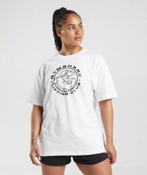 T Shirts Gymshark Legacy Oversized γυναικεια ασπρα | GR_CG4147