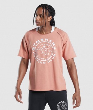 T Shirts Gymshark Legacy Rag Top ανδρικα ροζ | GR_N7806