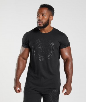 T Shirts Gymshark Legacy ανδρικα μαυρα | GR_Q9276