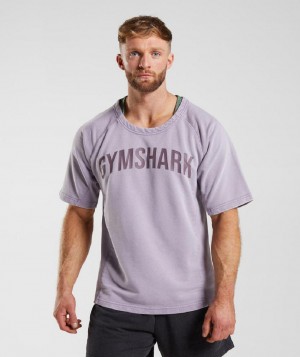 T Shirts Gymshark Power Washed Rag Top ανδρικα μωβ | GR_EG4729