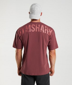 T Shirts Gymshark Power ανδρικα ροζ καφε | GR_YJ8561