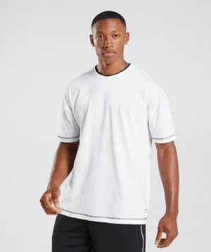 T Shirts Gymshark Recess ανδρικα ασπρα μαυρα | GR_CG3204