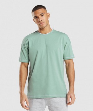 T Shirts Gymshark Recess ανδρικα μπλε ασπρα | GR_YJ7154