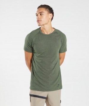 T Shirts Gymshark Retake Seamless ανδρικα Ελιά μαυρα | GR_V5341