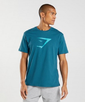 T Shirts Gymshark Sharkhead Infill ανδρικα μπλε | GR_EP1427