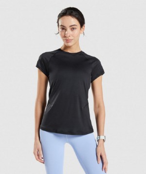 T Shirts Gymshark Speed γυναικεια μαυρα | GR_TG5661