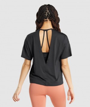 T Shirts Gymshark Studio γυναικεια μαυρα | GR_N4035
