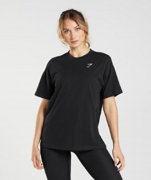 T Shirts Gymshark Training Oversized γυναικεια μαυρα | GR_IM3620