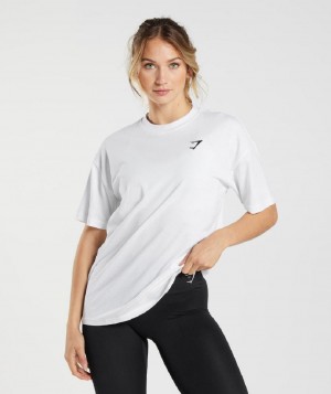 T Shirts Gymshark Training Oversized γυναικεια ασπρα | GR_N5334