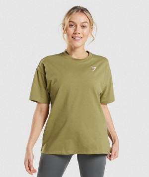 T Shirts Gymshark Training Oversized γυναικεια πρασινο | GR_S3333