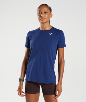 T Shirts Gymshark Vital Seamless 2.0 Light γυναικεια μπλε | GR_EE8053