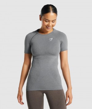 T Shirts Gymshark Vital Seamless 2.0 γυναικεια γκρι | GR_NN5688