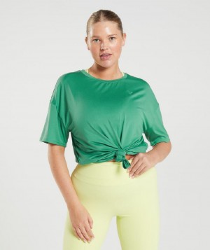 T Shirts Gymshark Whitney Oversized γυναικεια πρασινο | GR_R8330